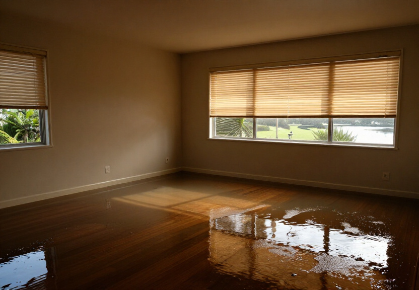 Water-damaged ceiling in Waverton apartment with sagging and stains